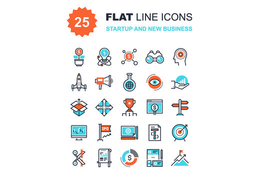 Startup and New Business Icons Set