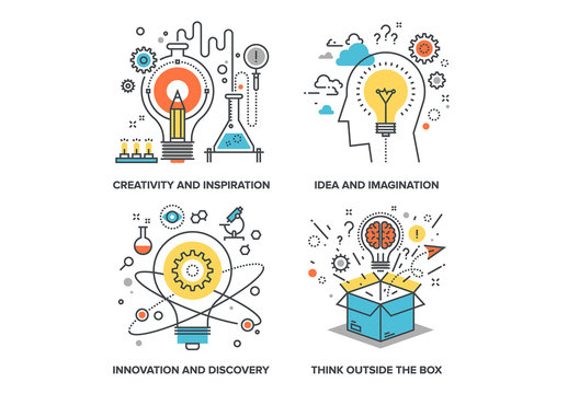 Idea and Imagination Icons Set