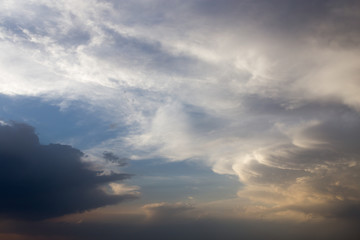 beautiful sky with clouds in the evening