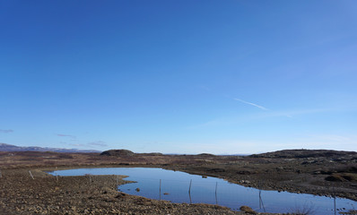 Beautiful Meadow landscape on the road