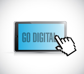 go digital tablet and cursor illustration