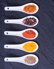 assortment of indian spices and herb