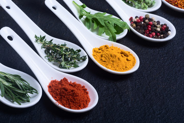 assortment of indian spices and herb