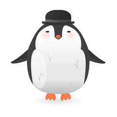 Cartoon penguin character. Funny bird.