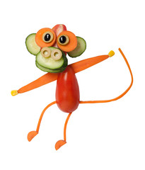 Funny ape made of vegetables on isolated background © serg78