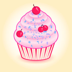 Cake with cherries