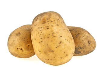 Raw potato isolated on white background