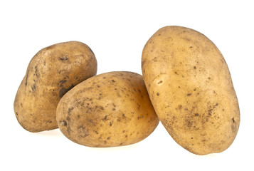 Raw potato isolated on white background