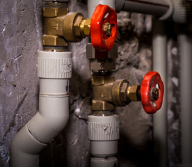 Piping with taps, Central heating system
