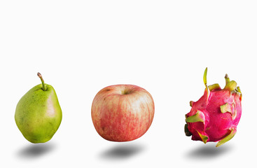 fruits on a white background.