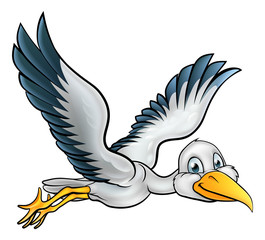 Cartoon Stork Bird