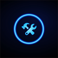 Obraz premium Glowing App Button - Dark