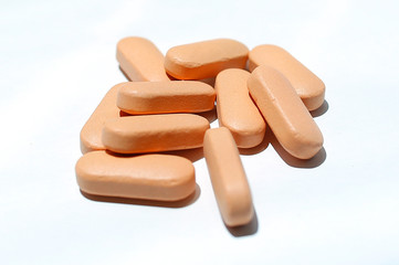 Pills on a white background