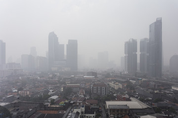 Fototapeta na wymiar Heavy rain over Jakarta