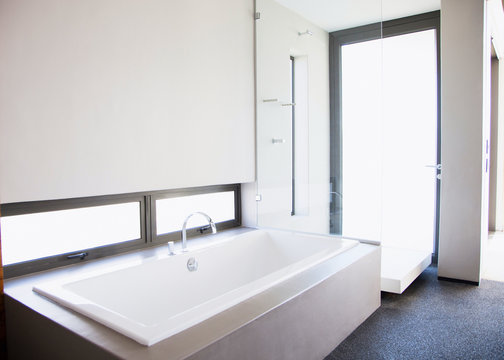 Modern Bathroom interior. Beautiful Large Bathroom in Luxury Home
