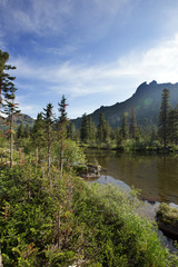 West Sayan, Ergaki, Azure lake in summer