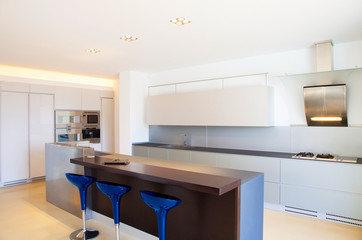 Modern white kitchen clean interior design