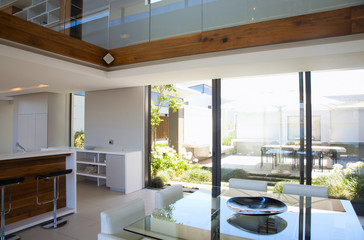 Modern white kitchen clean interior design