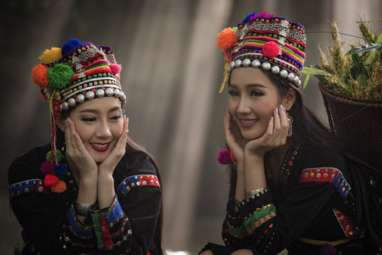 tribe in beautiful costume dress.