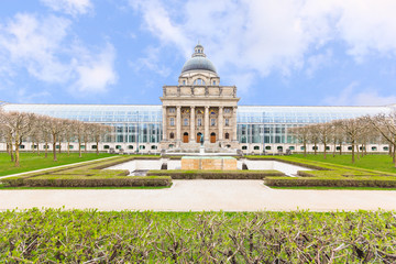 Fototapeta na wymiar Bavarian state chancellery building(Bayerische Staatskanzlei), Hofgarten, Munich, Germany