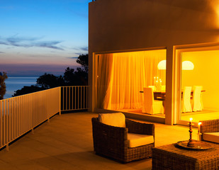beautiful house, modern style wall villa