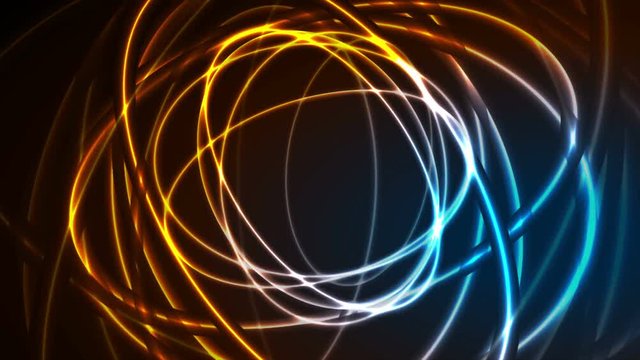 Glowing neon ellipses, bright traces motion background. Seamless loopable. Video animation Ultra HD 4K 3840x2160