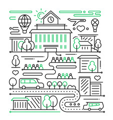 City Life - line design composition