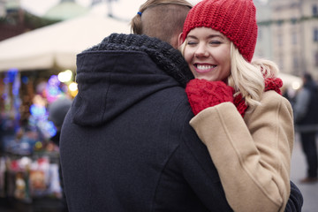 Woman in love with her boyfriend.