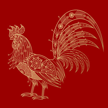 Rooster - Chinese symbol of new year 2017.