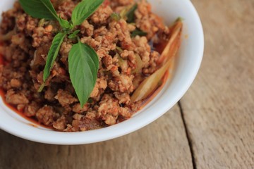 spicy minced pork