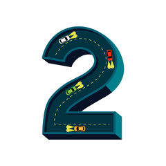 Naklejka premium The Road Number Night Time