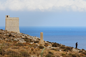 Man on the cliff of Qrendi, Malta
