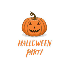 Halloween pumpking carved happyly face vector illustration