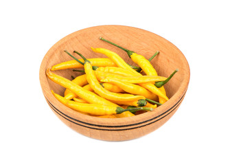 Yellow hot peppers in bowl
