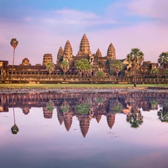 Fototapete Tempel Angkor Wat Tempel bei Sonnenaufgang, Siem Reap, Kambodscha