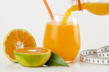 Orange glass isolated on  white background