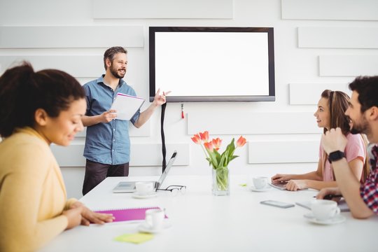 Executive Giving Presentation To Colleagues