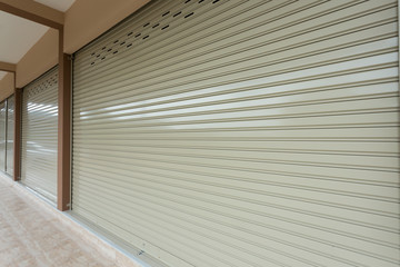 roller shutter door in warehouse building