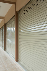 roller shutter door in warehouse building