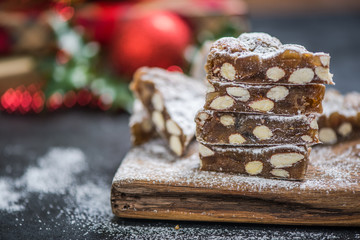 Homemade festive Christmas cake