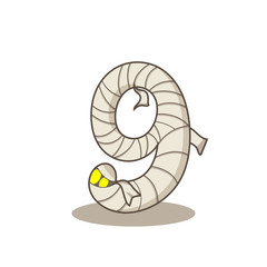 Fototapeta premium The mummy font number on the white background