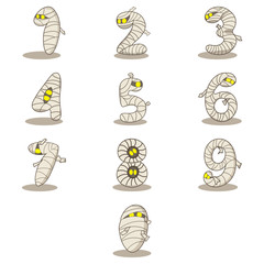 The mummy font number on the white background