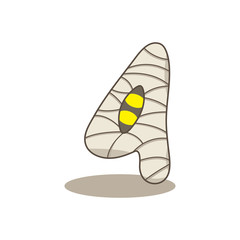 The mummy font number on the white background