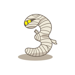 Fototapeta premium The mummy font number on the white background