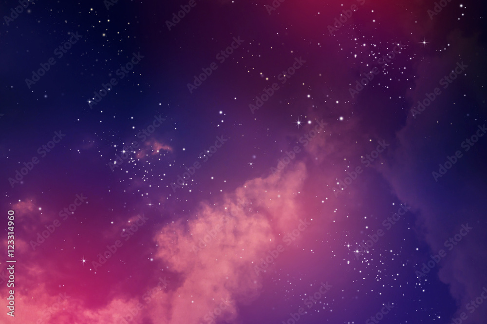 Wall mural night sky with stars.