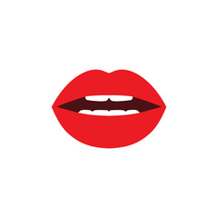 Vector icon of female open lips