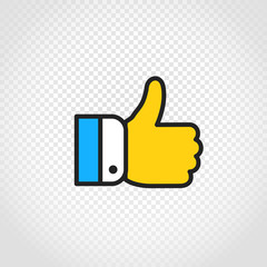 Hand vector icon on transparent background