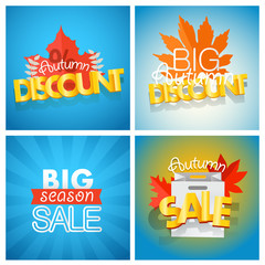 Season sale banners set. Different sale banners vector collectio