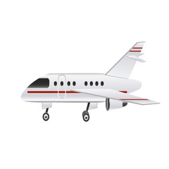 Small airplane on a white