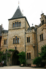 Fototapeta na wymiar The square tower at the castle of Marienburg (Germany)